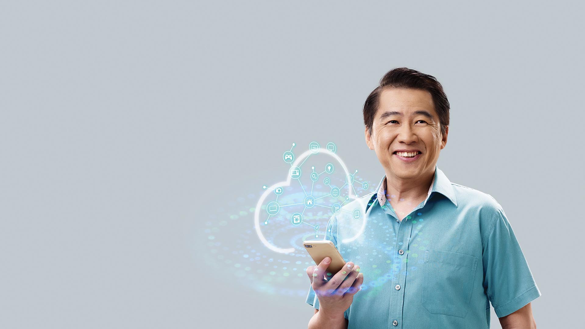 Adult Learner Holding a Smartphone